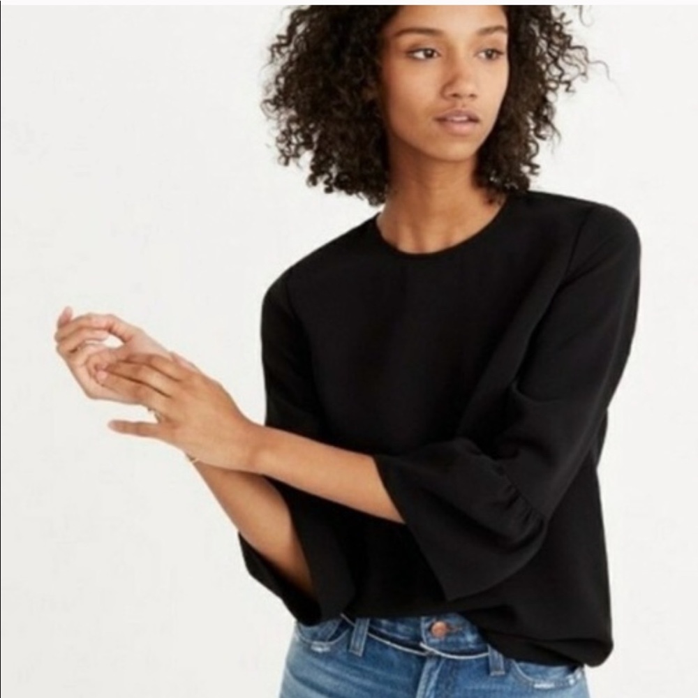 Madewell Black Bell Sleeve Blouse